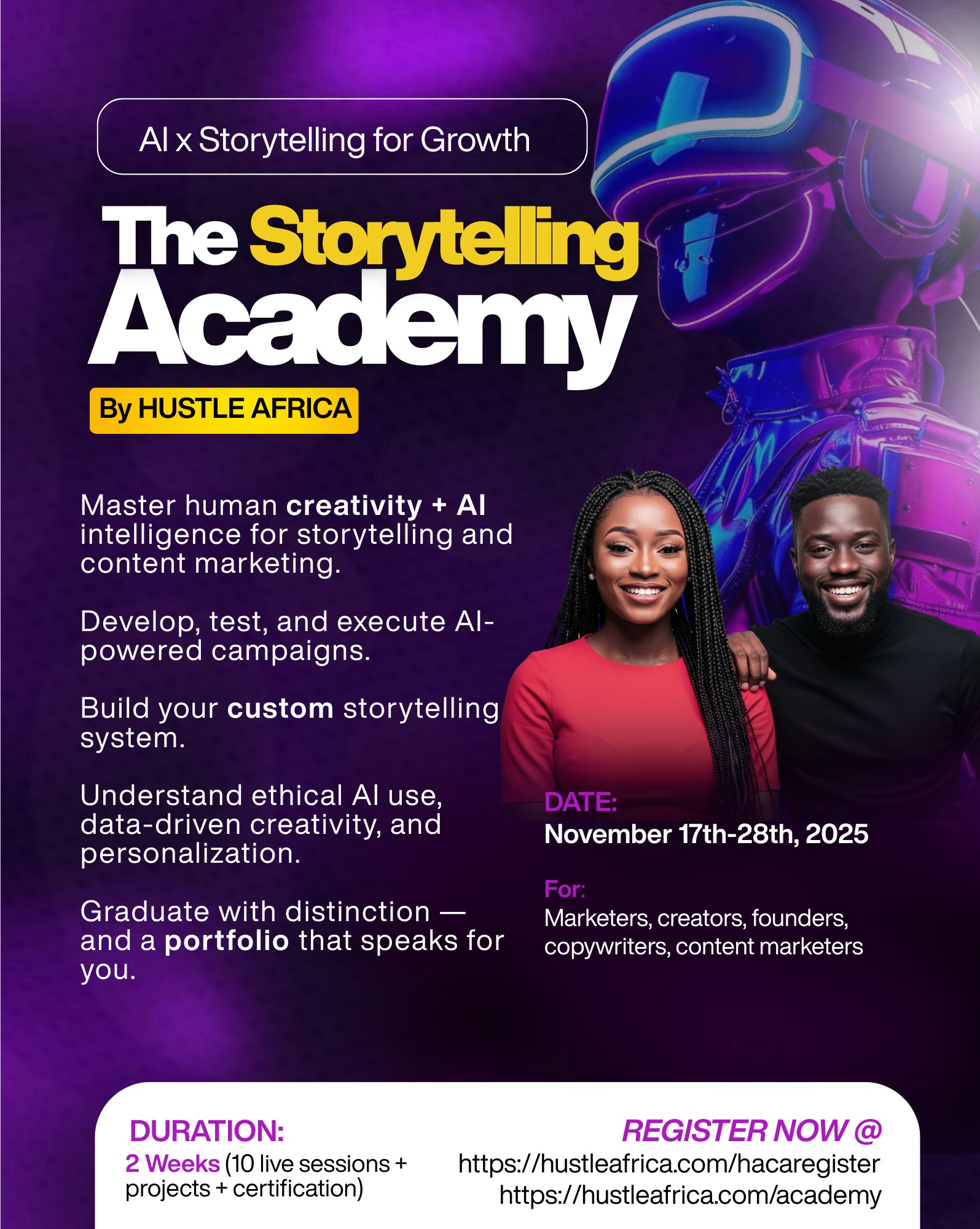 Storyselling Academy flyer